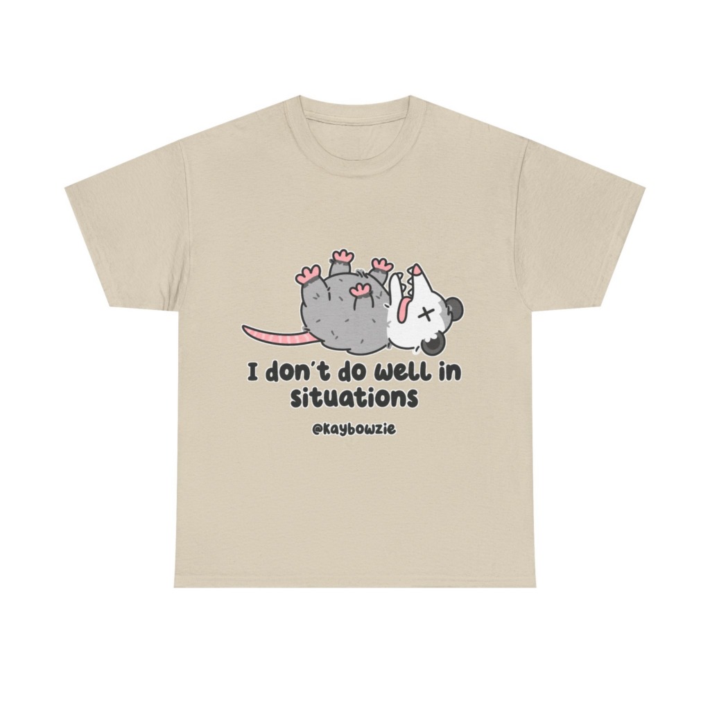 Opossum Playing Dead 'I Don't Do Well' Graphic T-Shirt