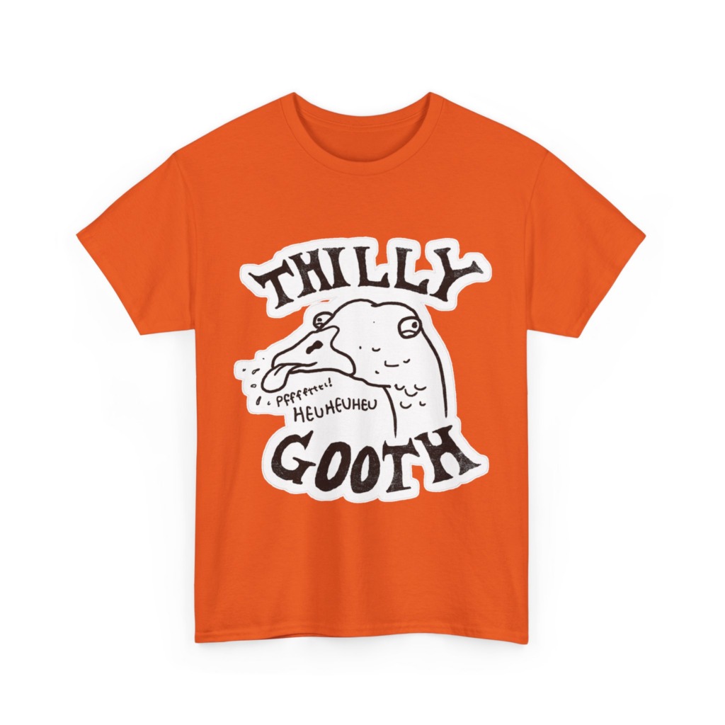 T-Shirt with Thilly Gooth Cartoon Goose Print