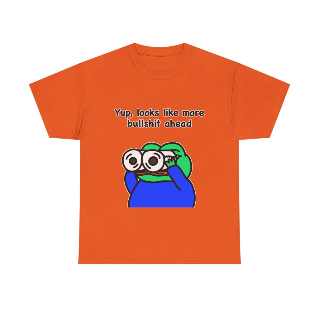 Frog T-Shirt: Binoculars & 'Bullshit Ahead' Graphic