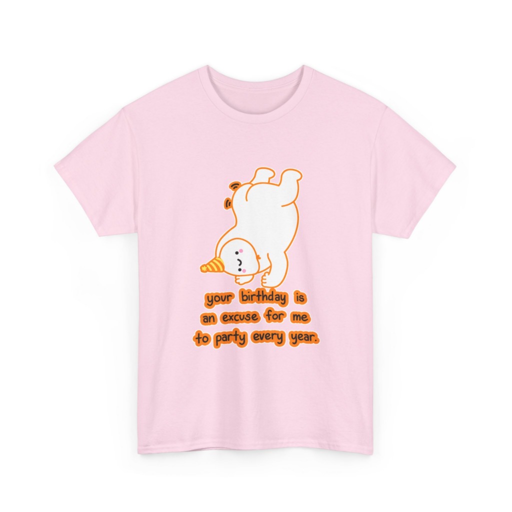 T-Shirt: Playful Handstand Bear Birthday Quote