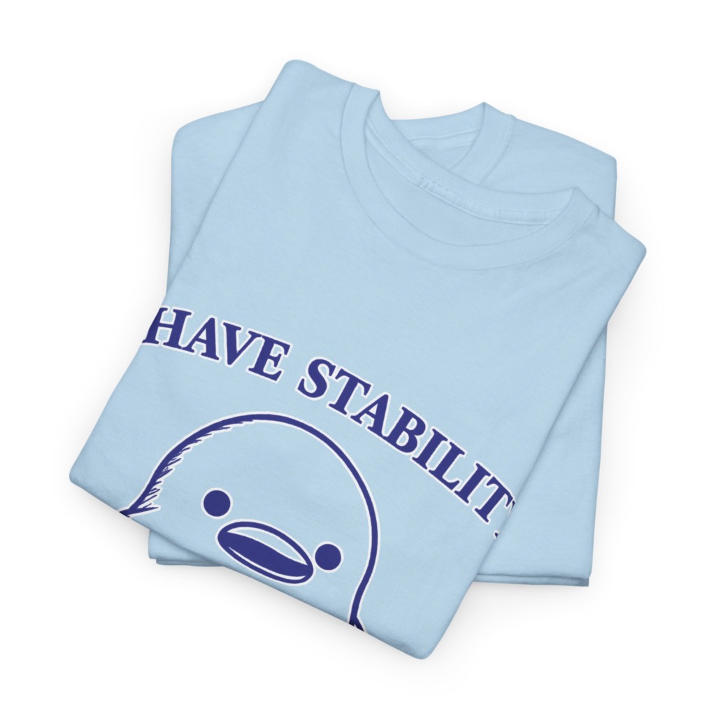 T-Shirt: Cute Stabbing Penguin 'Stability' Pun