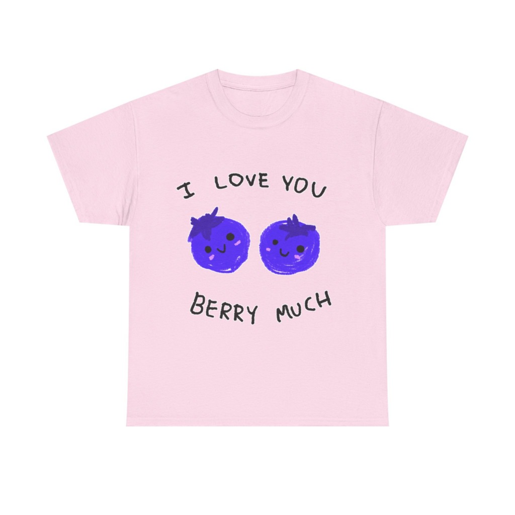 T-Shirt: Kawaii Blueberries 'I Love You Berry Much'