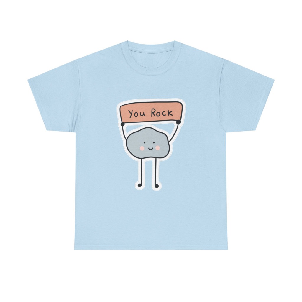T-Shirt with Cute "You Rock" Cartoon Rock Design