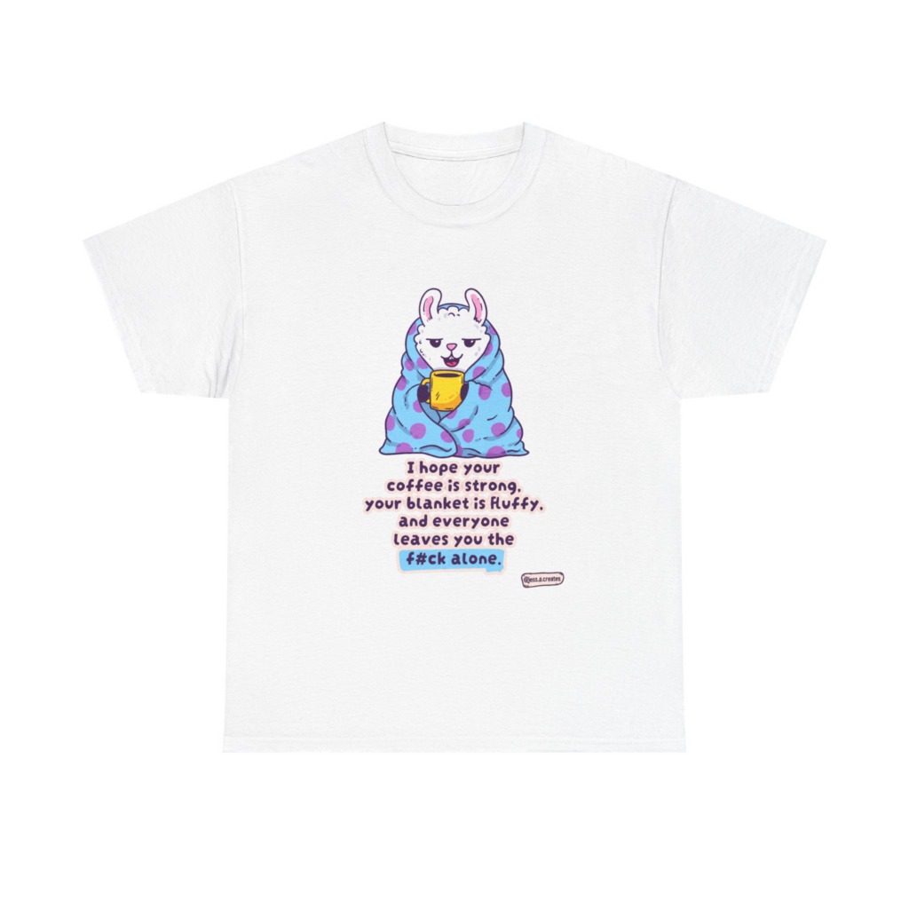 Sarcastic Llama Coffee & Blanket Graphic T-Shirt