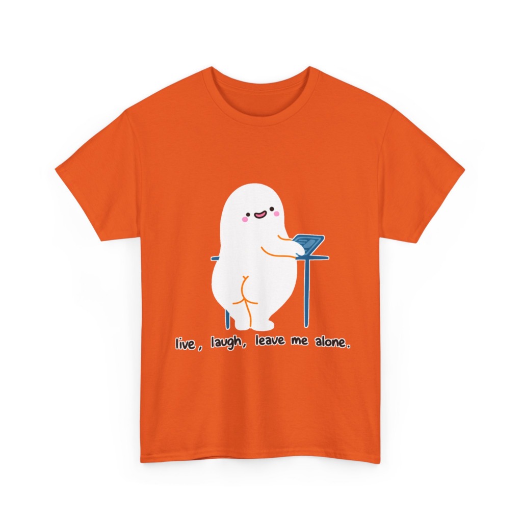 T-Shirt with Live, Laugh, Leave Me Alone Ghost Graphic