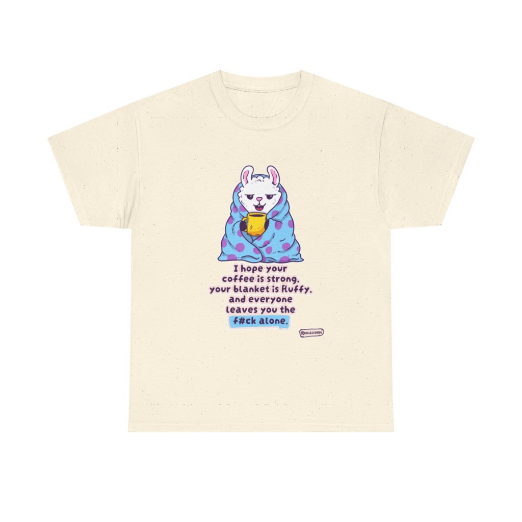 Sarcastic Llama Coffee & Blanket Graphic T-Shirt