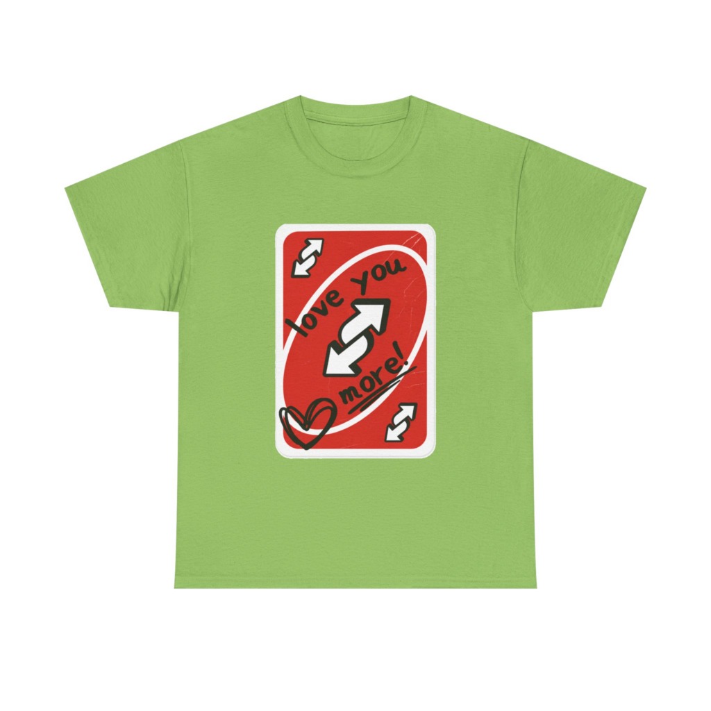 Red Love You More Reverse Card Graphic Tee
