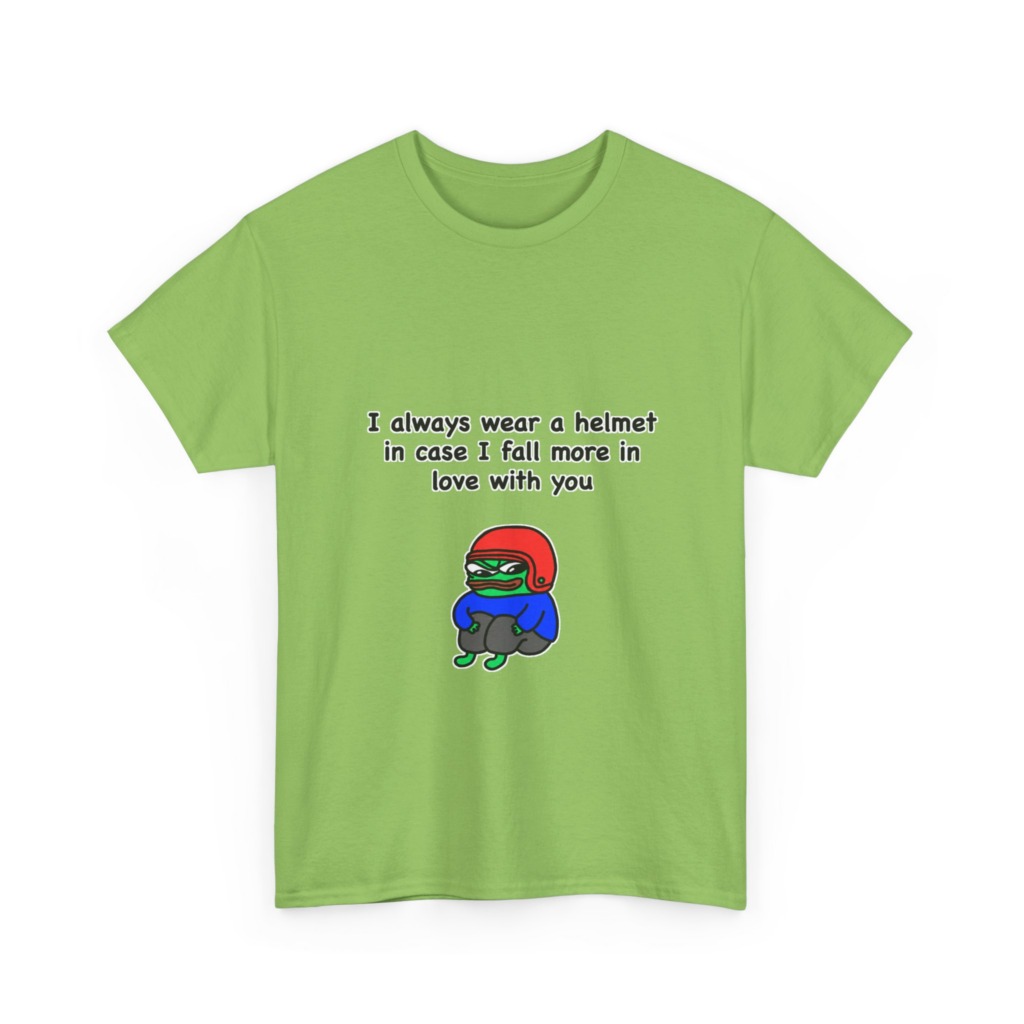 T-Shirt: Helmet-Wearing Pepe Frog Love Quote