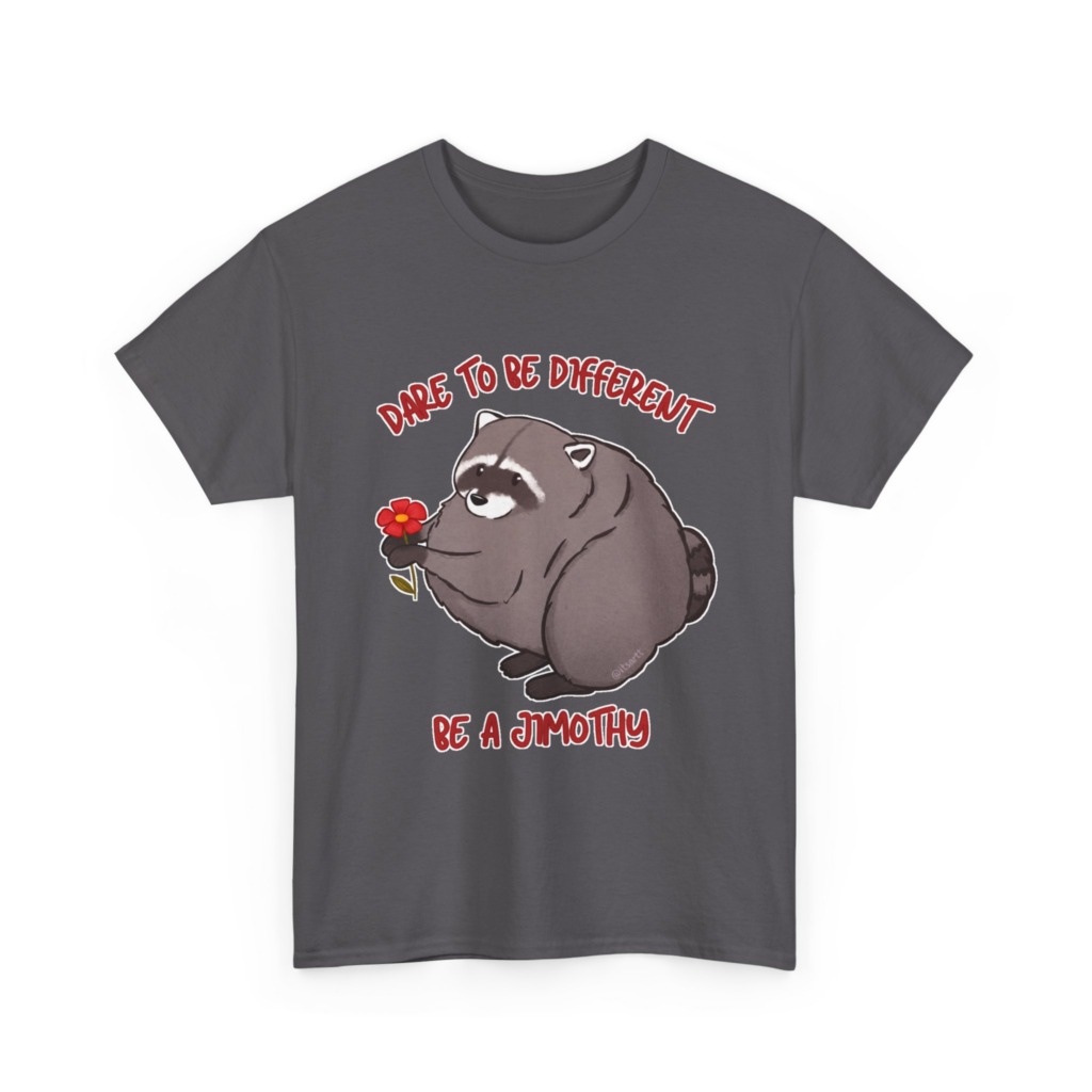 Raccoon T-Shirt: Jimothy with Flower Graphic Print