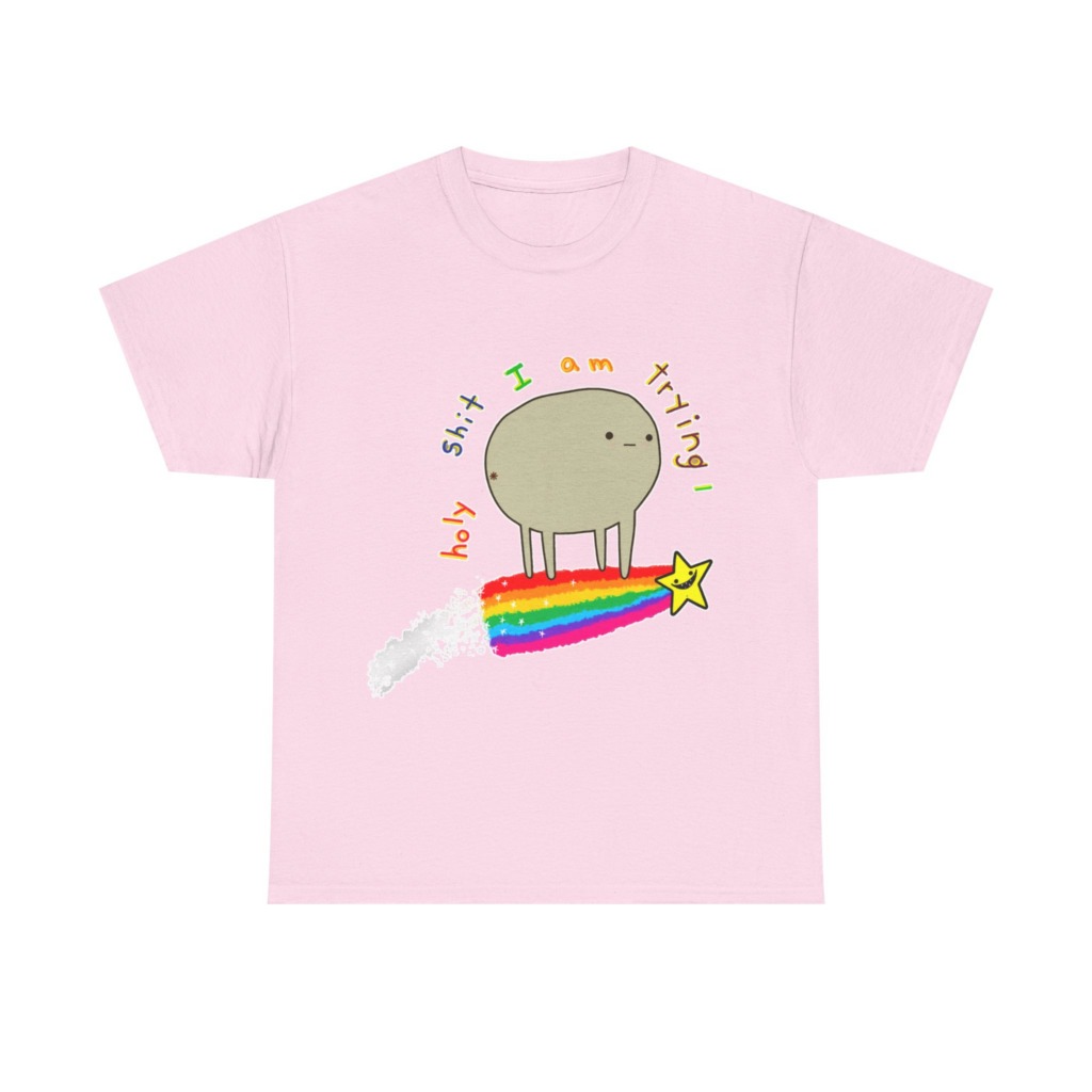 'I Am Trying' Blob Rainbow Graphic Tee