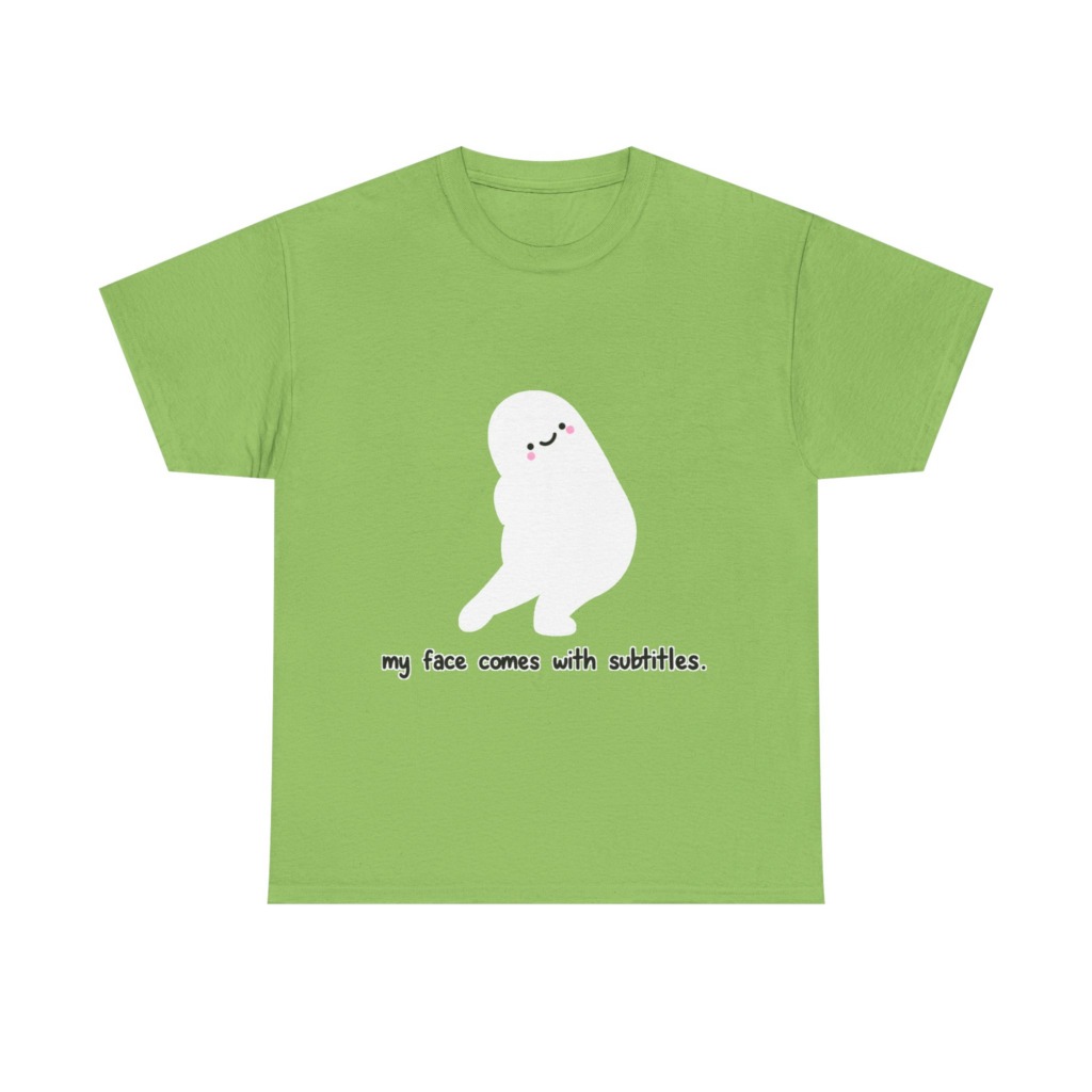 White 'My Face Comes With Subtitles' T-Shirt