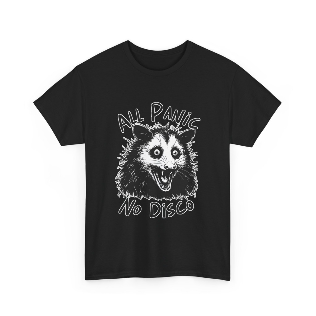 T-Shirt: All Panic No Disco Opossum Graphic