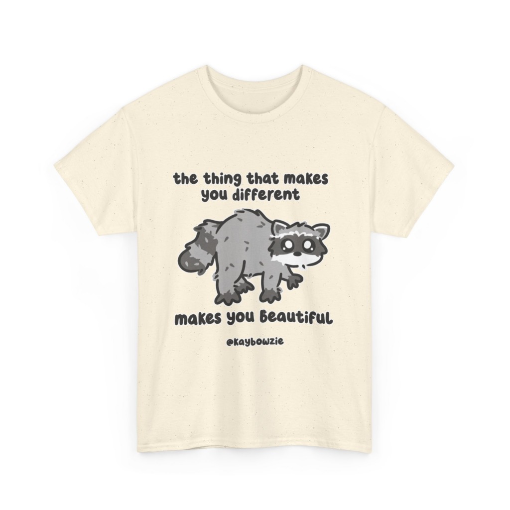 Raccoon 'Different Makes You Beautiful' Graphic Tee