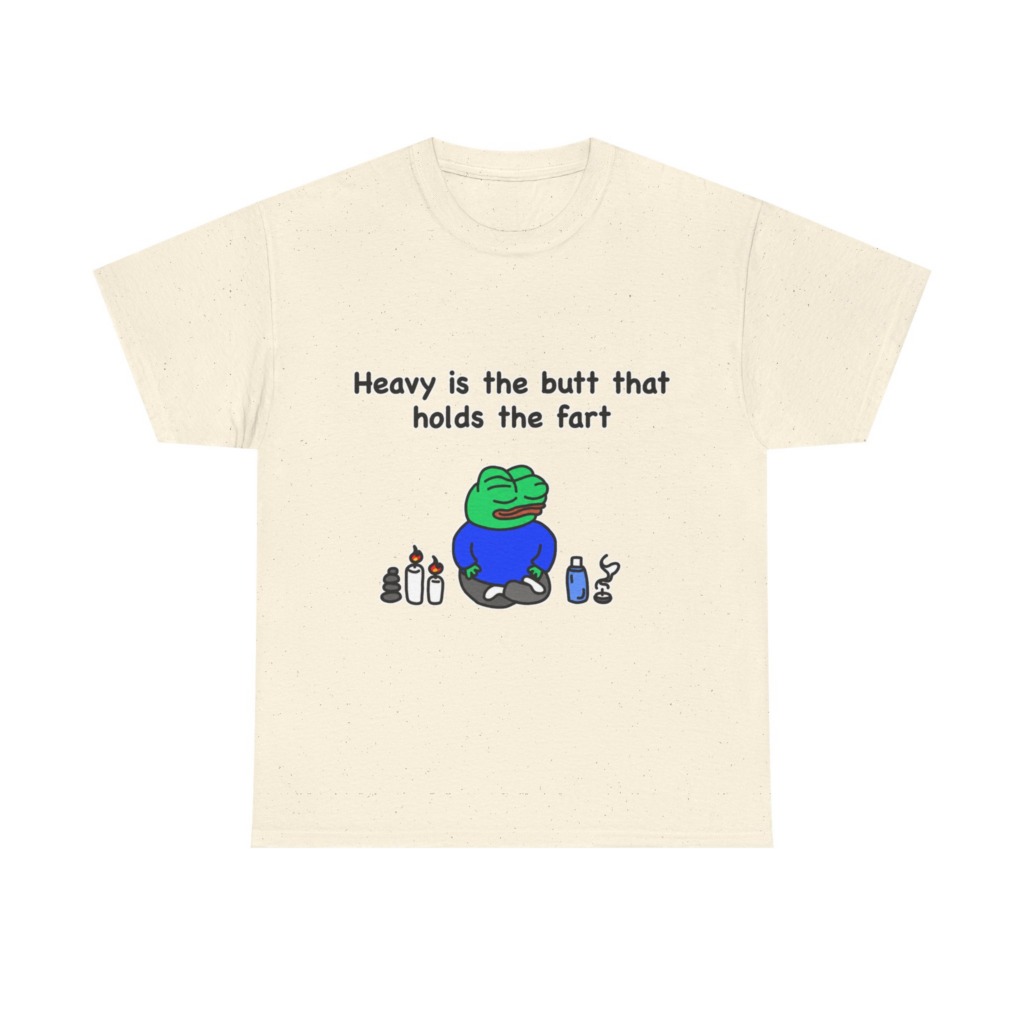 T-Shirt: Meditating Pepe Frog 'Heavy is the Butt'
