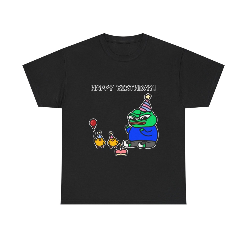 Happy Birthday Pepe Frog Party Graphic T-Shirt